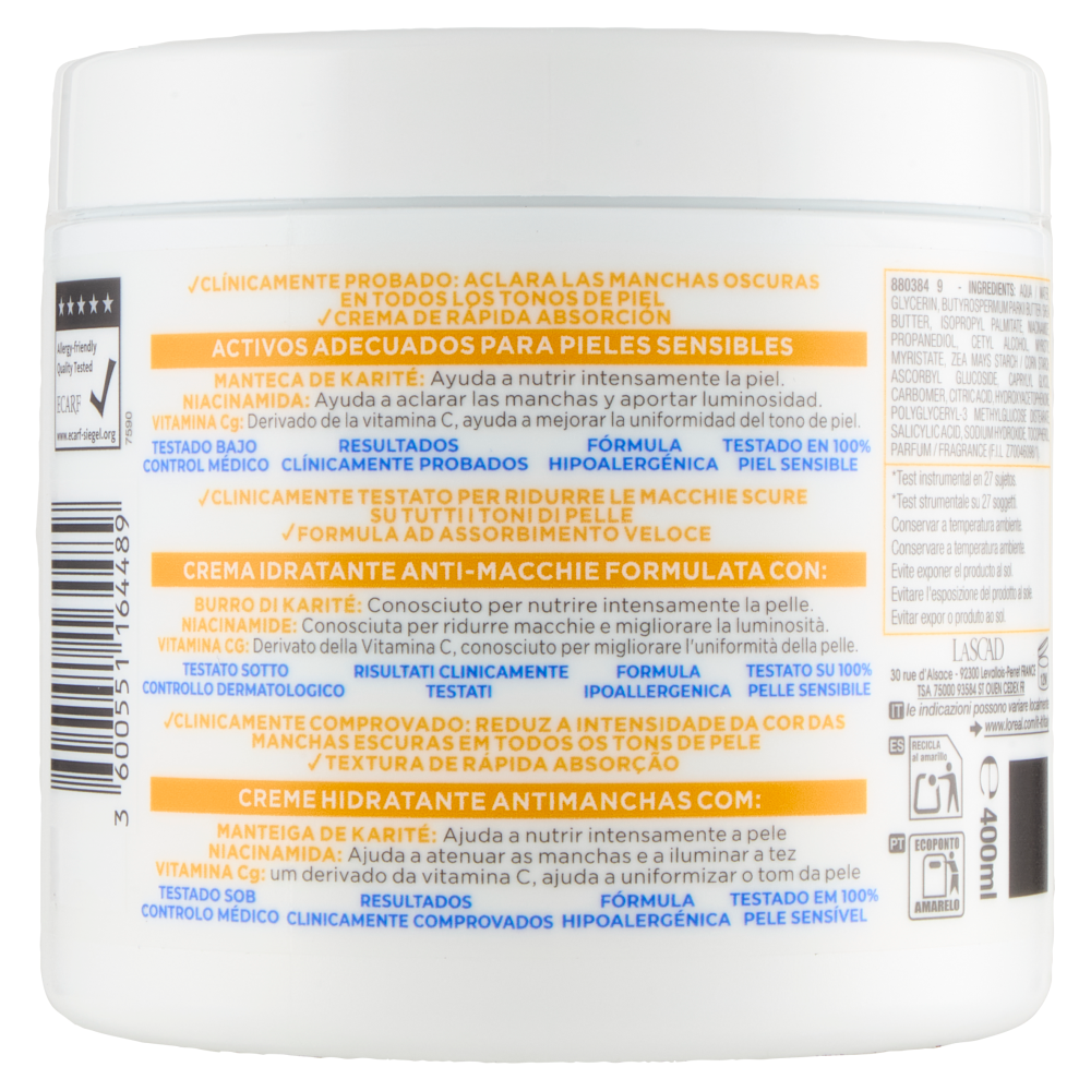 Mixa Niacinamide Bright Crema idratante anti-macchie 400 ml