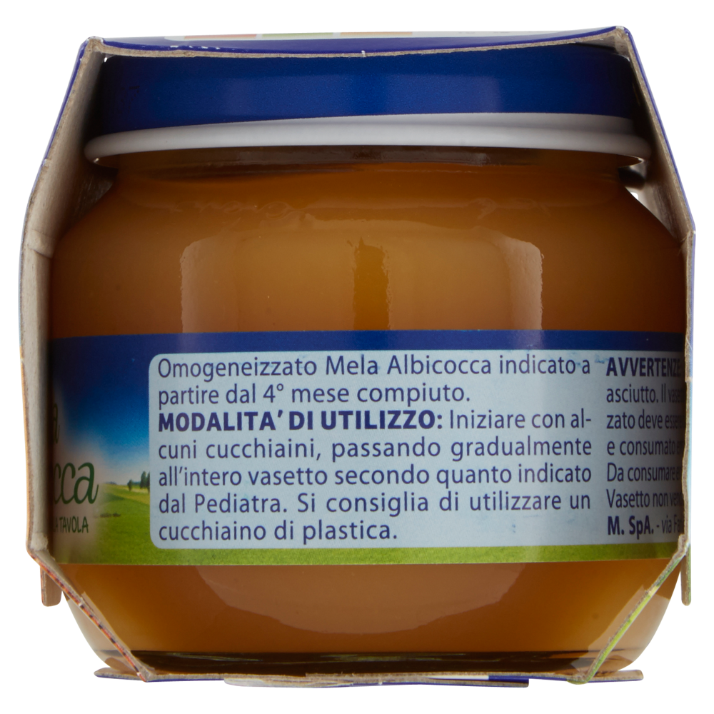 Mellin Mela Albicocca 100% Naturale Omogeneizzato 2 x 100 g