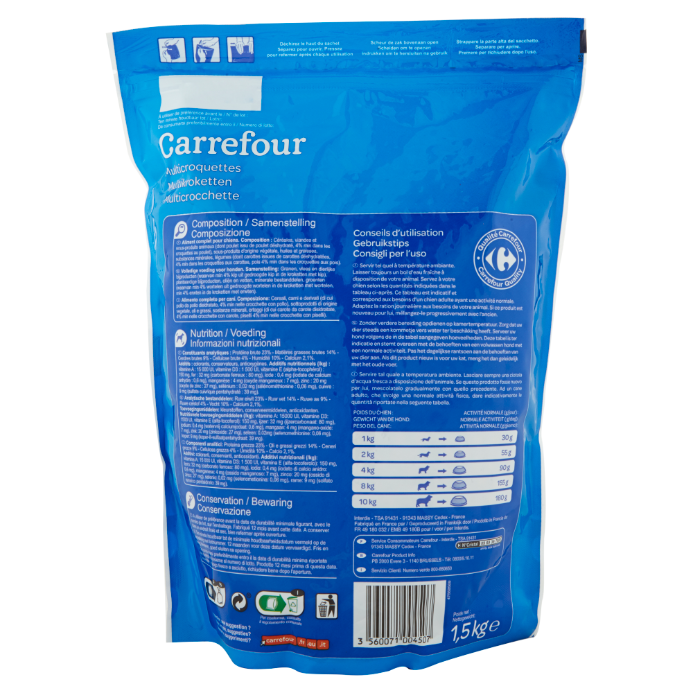 Carrefour Cane di Piccola Taglia Multicrocchette 1,5 kg