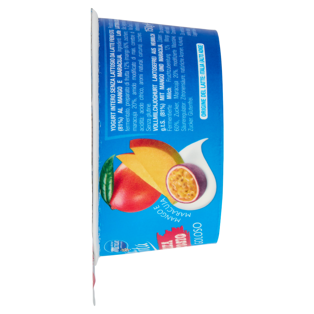 bella vita Yogurt Intero da Latte Fieno Senza Lattosio Goloso Mango e Maracuja 150 g