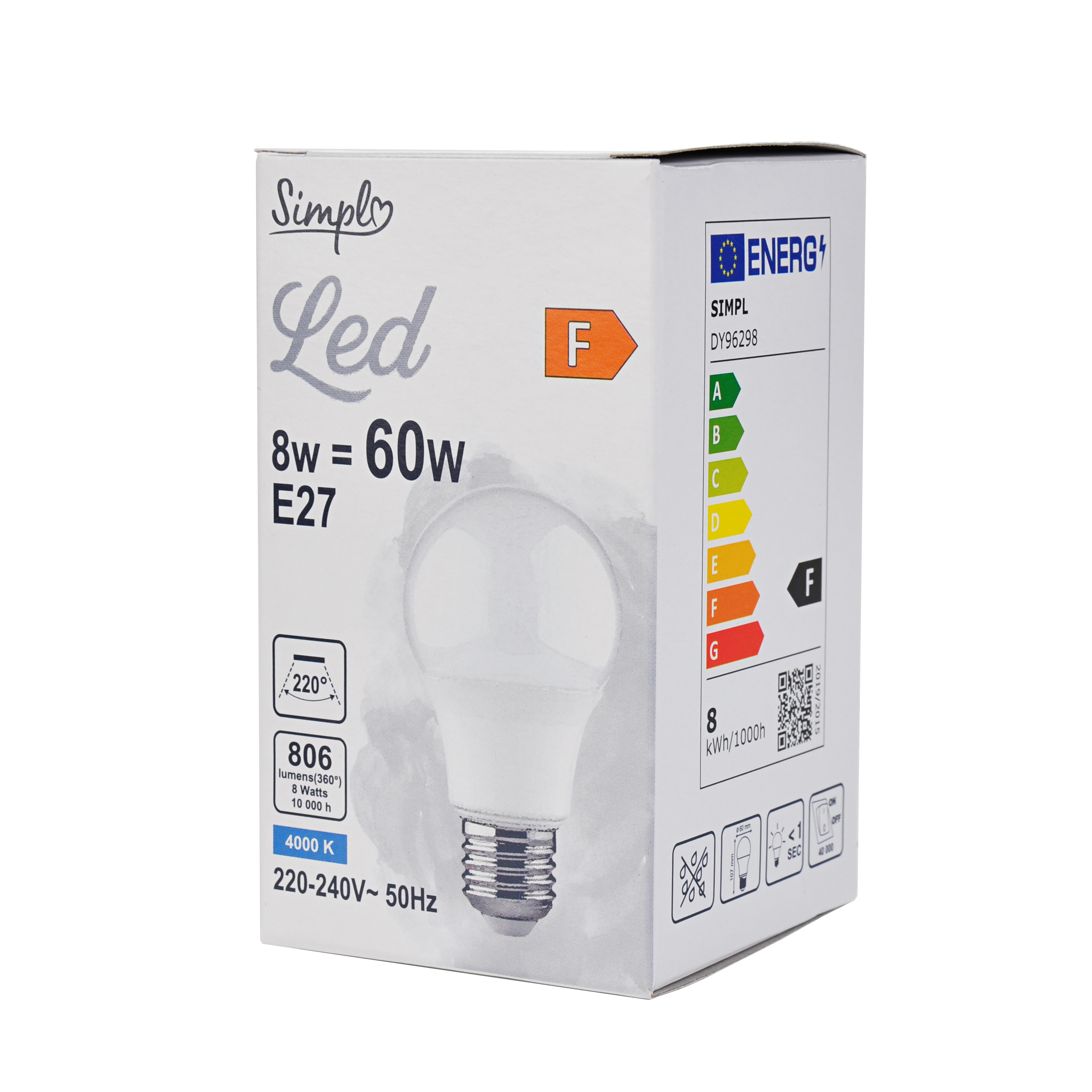 Simpl LED Goccia 60W E27 CW