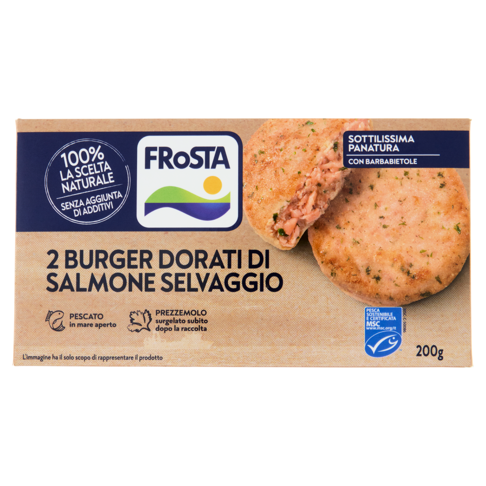 FRoSTA 2 Burger Dorati di Salmone Selvaggio 200 g