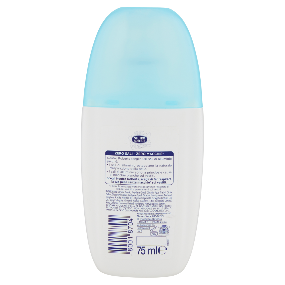 Neutro Roberts fresco zero% sali classico Deo Vapo No Gas 75 ml