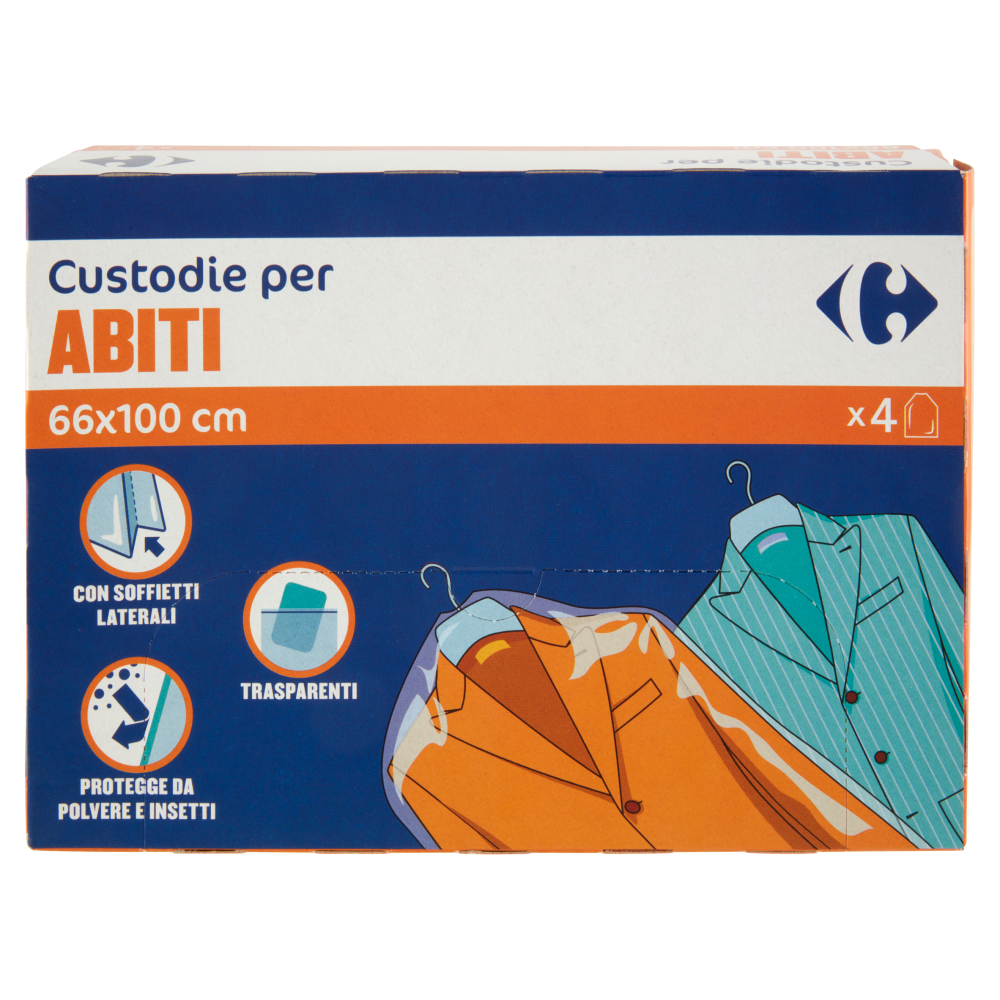 Carrefour Custodie per Abiti 66x100cm 4 pz