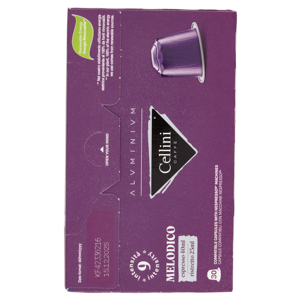 Cellini Caff&egrave; Aluminium Melodico espresso 30 Capsule Compatibili 165 g