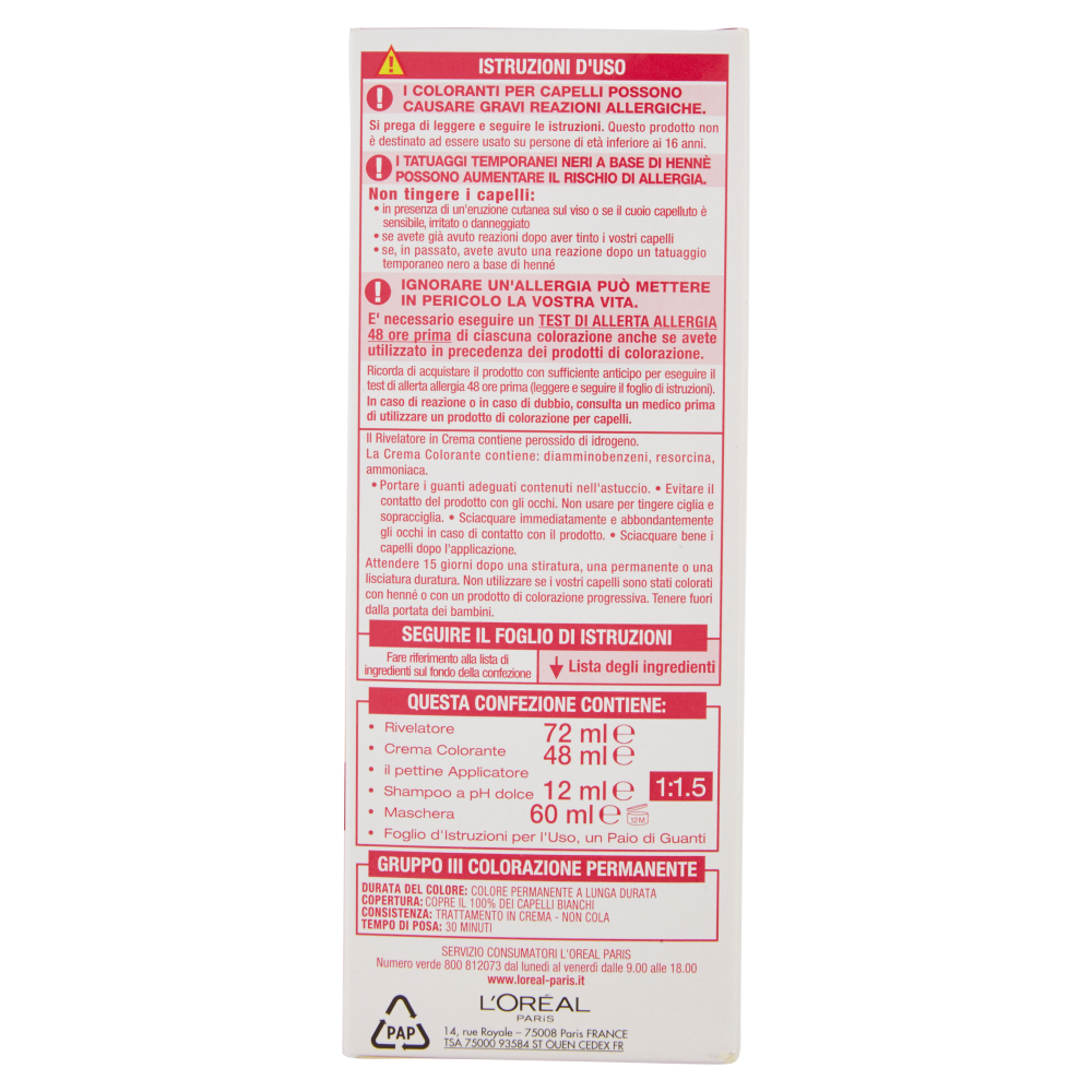 L'Or&eacute;al Paris Excellence, Crema colorante triplo trattamento avanzato, 8 Biondo Chiaro