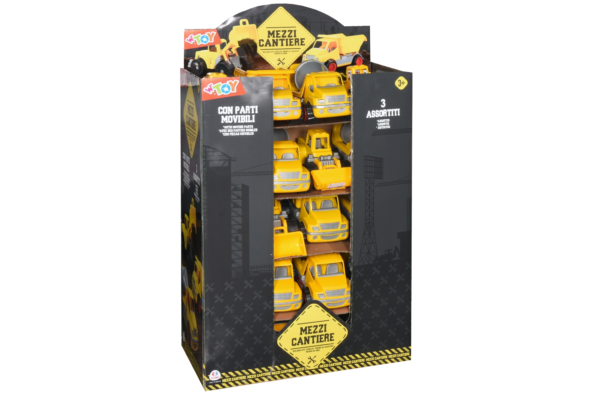 GLOBO Mezzi lavoro Display box 20 pz 3 assortiti