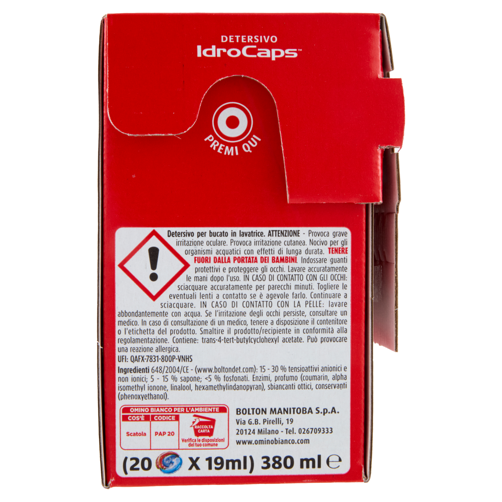 Onmino Bianco Detersico IdroCaps 20 caps 380 ml