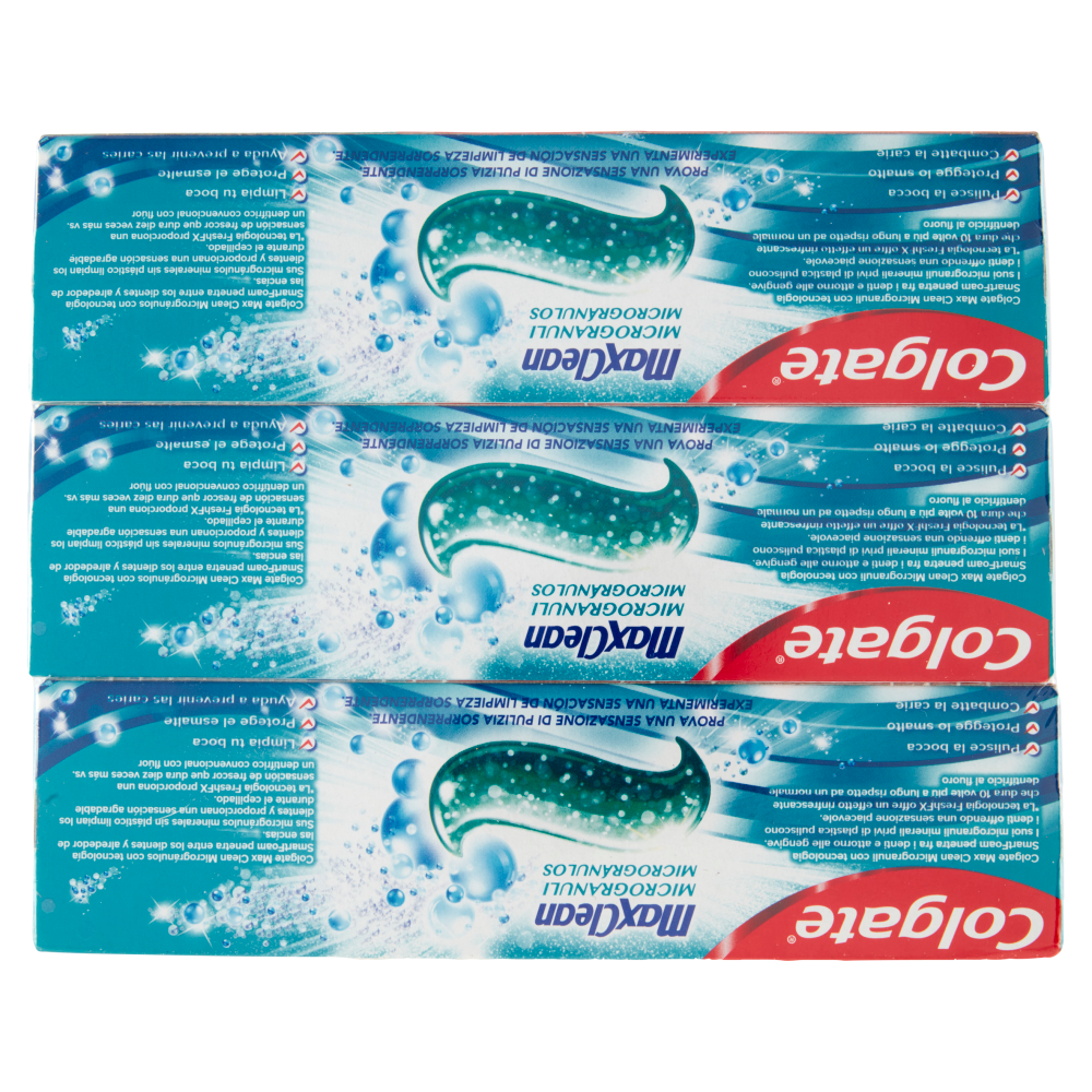 Colgate dentifricio Max Clean Microgranuli pulizia profonda 3x75 ml
