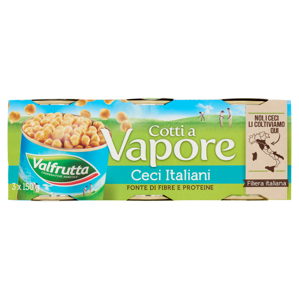 Valfrutta Cotti a Vapore Ceci Italiani 3 x 150 g