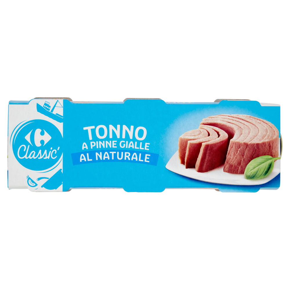 Carrefour Classic Tonno a Pinne Gialle al Naturale 3 x 80 g