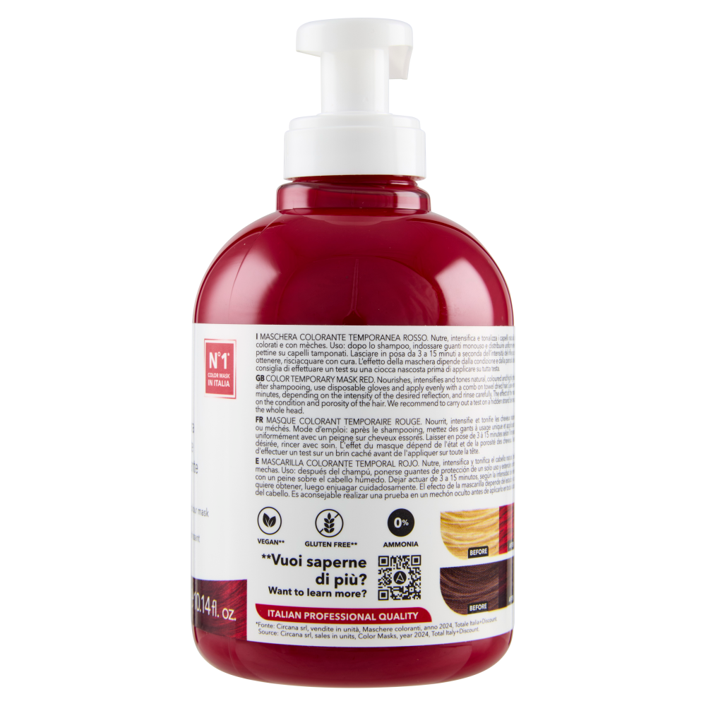 Alama Professional S.O.S. Color & Go Maschera nutriente e colorante Rosso 300 ml
