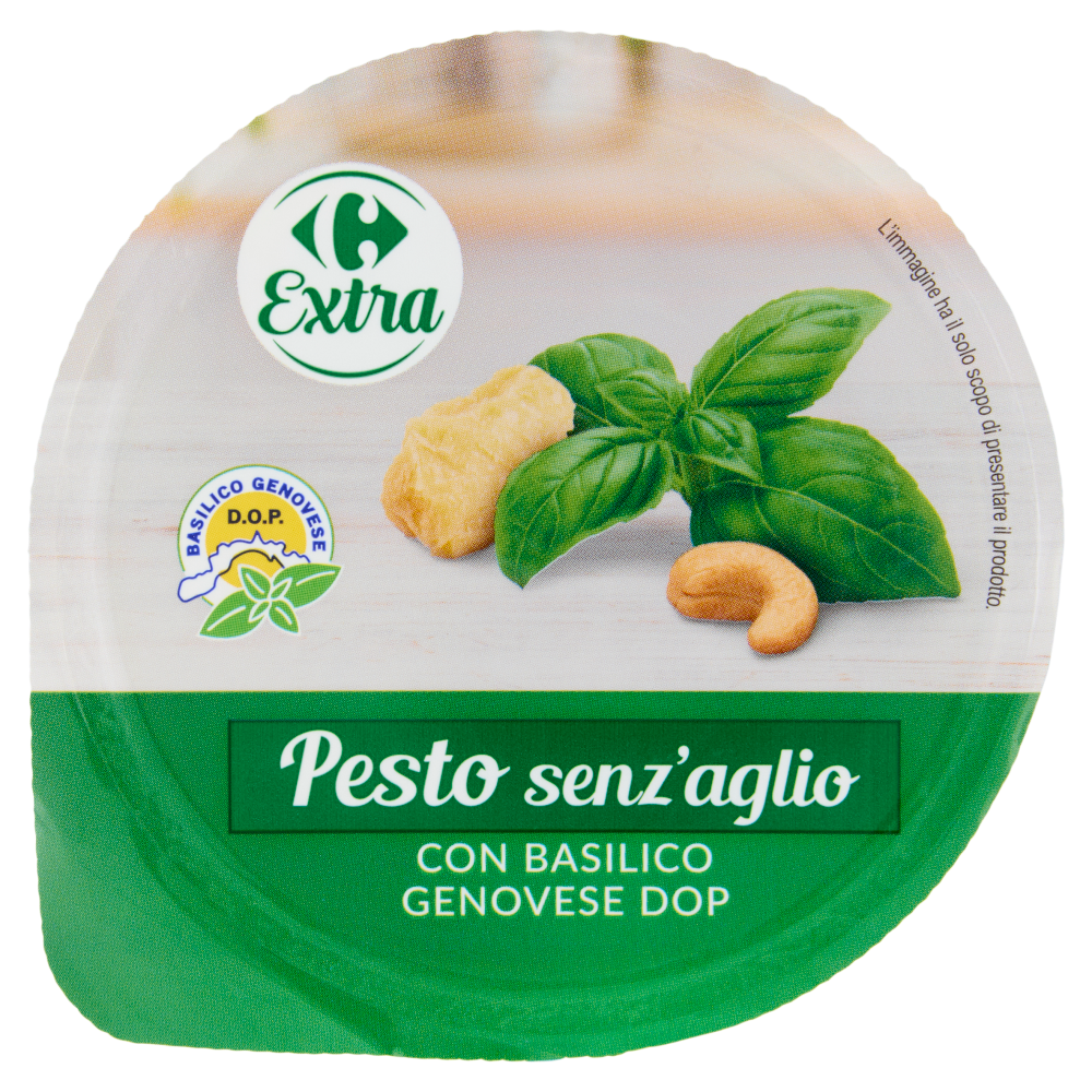Carrefour Extra Pesto senz'aglio con Basilico Genovese DOP 140 g