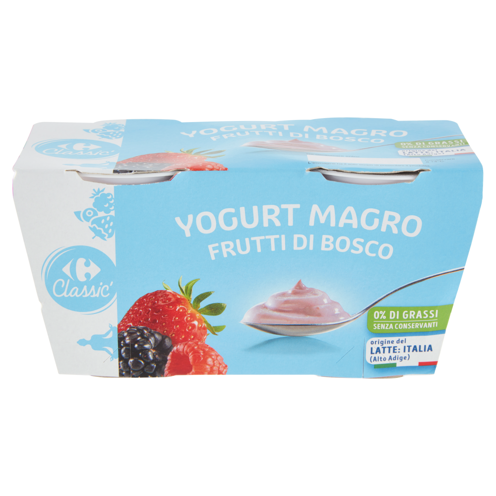 Carrefour Classic Yogurt Magro Frutti di Bosco 2 x 125 g