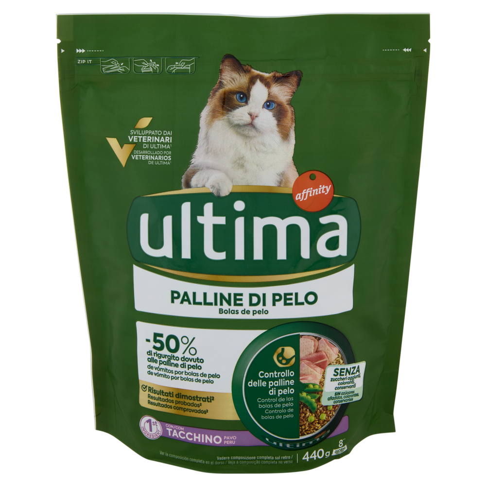 ultima Cat Palline di Pelo con Tacchino 440 g