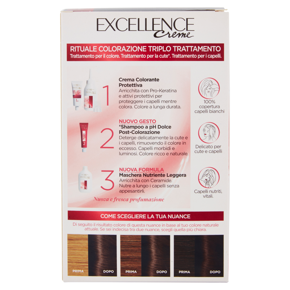 L'Or&eacute;al Paris Excellence Crema colorante triplo trattamento avanzato, 3 Castano Scuro