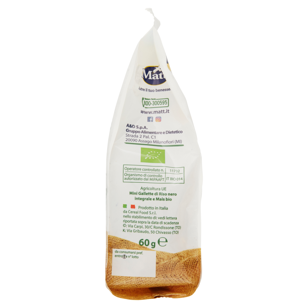 Matt non solo pane sfizioSì Riso Nero e Mais bio 60 g