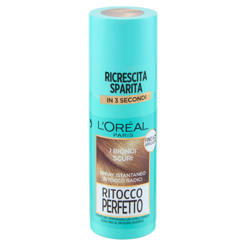 L'Or&eacute;al Paris Ritocco Perfetto, Spray Correttore per Radici e Capelli Bianchi, Biondo Scuro, 75 ml