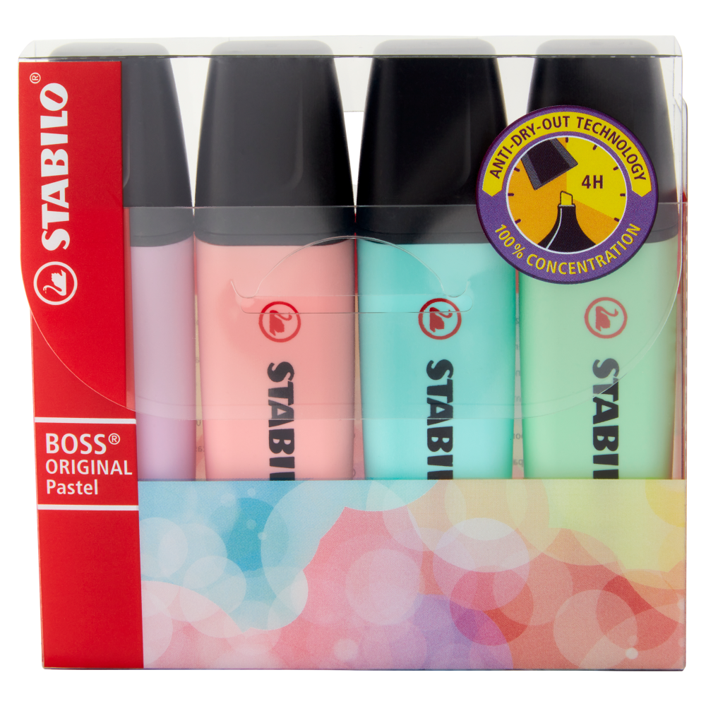 STABILO Boss Original Pastel evidenziatore - astuccio da 4 pz. 