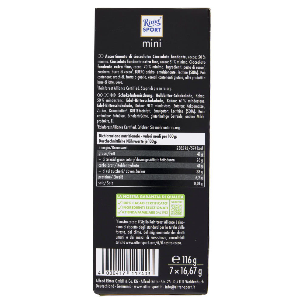 Ritter Sport mini Dark Mix 7 x 16,67 g