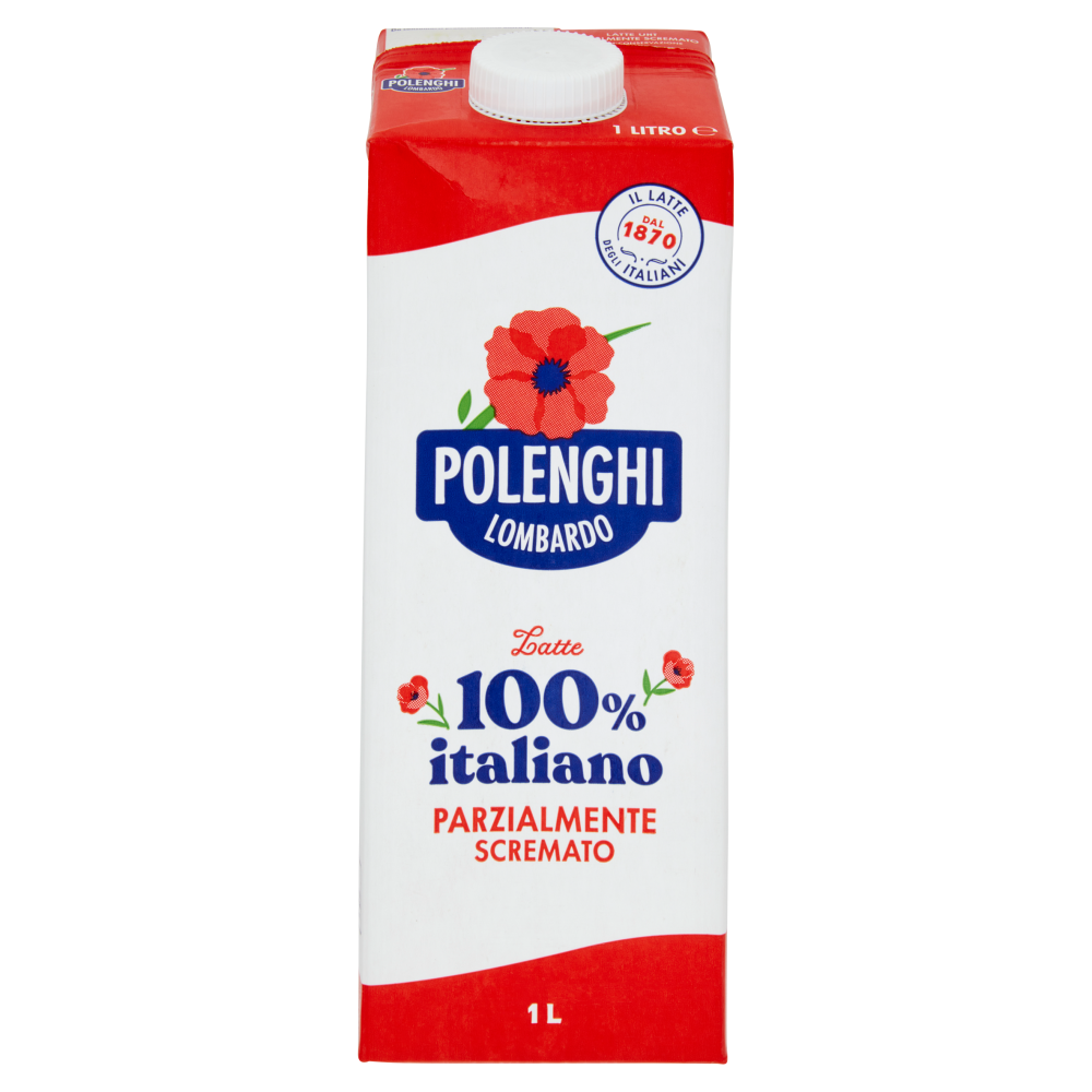 Polenghi Lombardo Latte 100% italiano Parzialmente Scremato 1 Litro