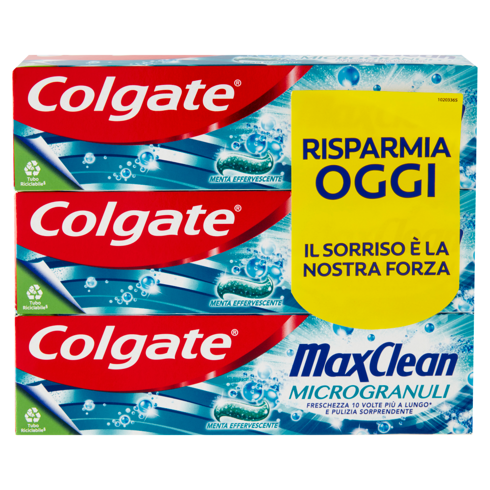 Colgate dentifricio Max Clean Microgranuli pulizia profonda 3x75 ml