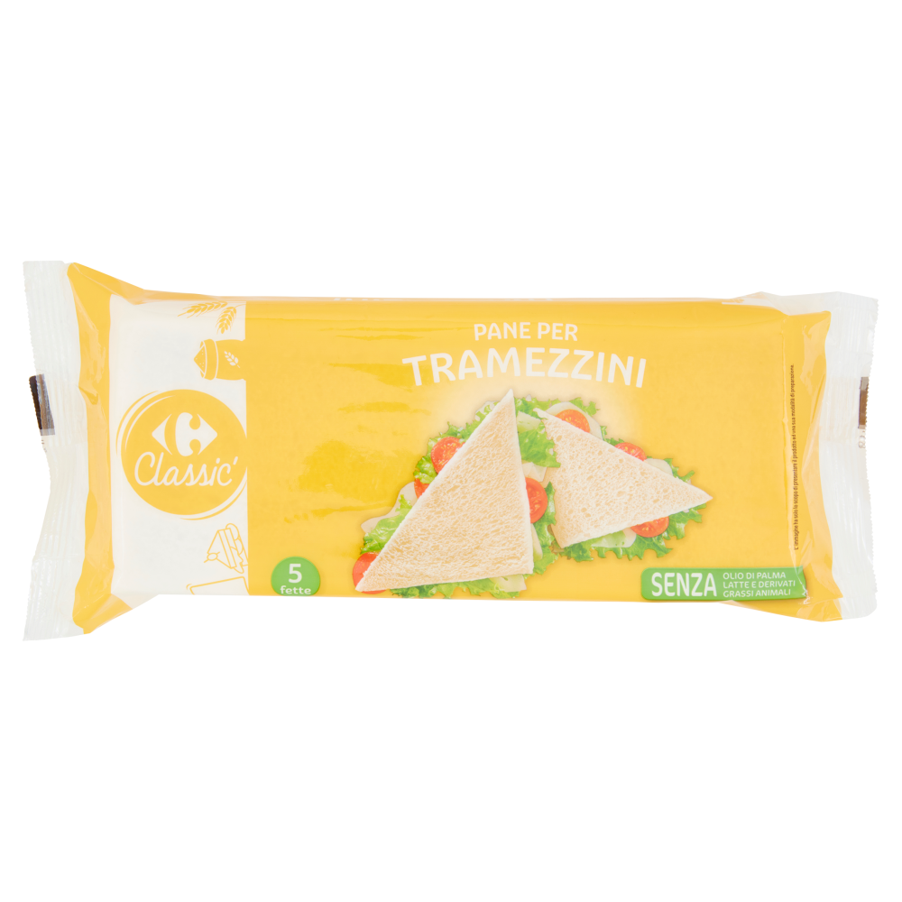 Carrefour Classic Pane per Tramezzini 5 Fette 250 g