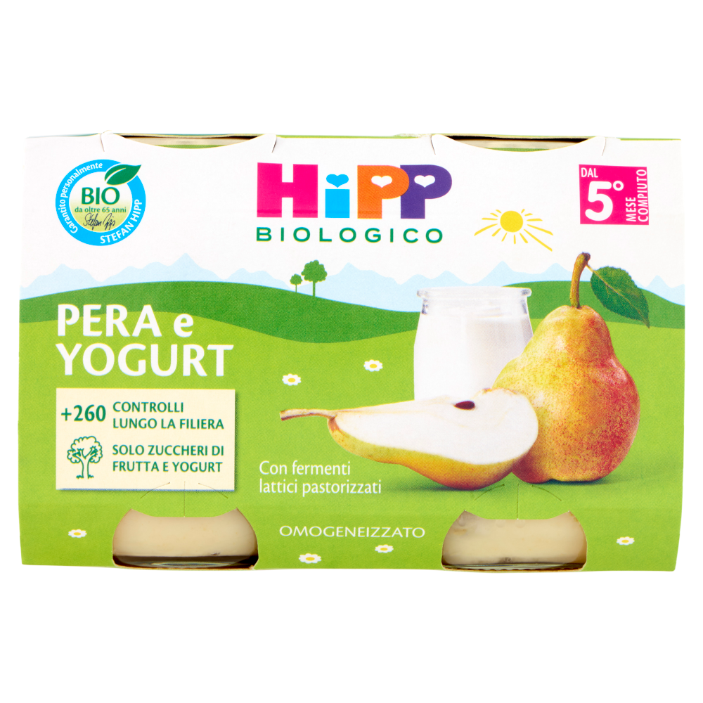 HiPP Biologico Pera e Yogurt Omogeneizzato 2 x 125 g