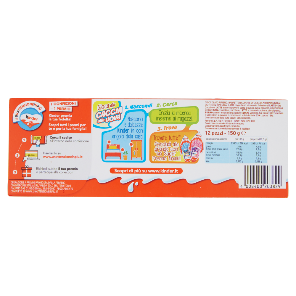 Kinder Cioccolato 12 x 12,5 g
