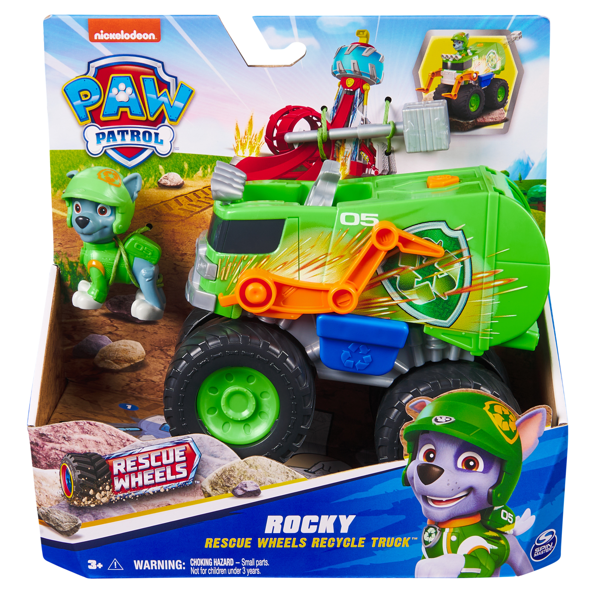 PAW Patrol : Rescue Wheels, bulldozer di Rubble, veicolo giocattolo con trasformazione e action figure collezionabile, giocattoli per bambini e bambine da 3 anni in su