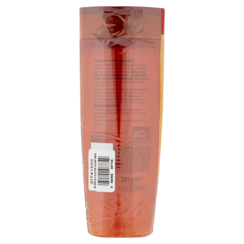 L'Or&eacute;al Paris Shampoo Elvive Olio Straordinario Jojoba, per Capelli Molto Secchi, Confezione da 2