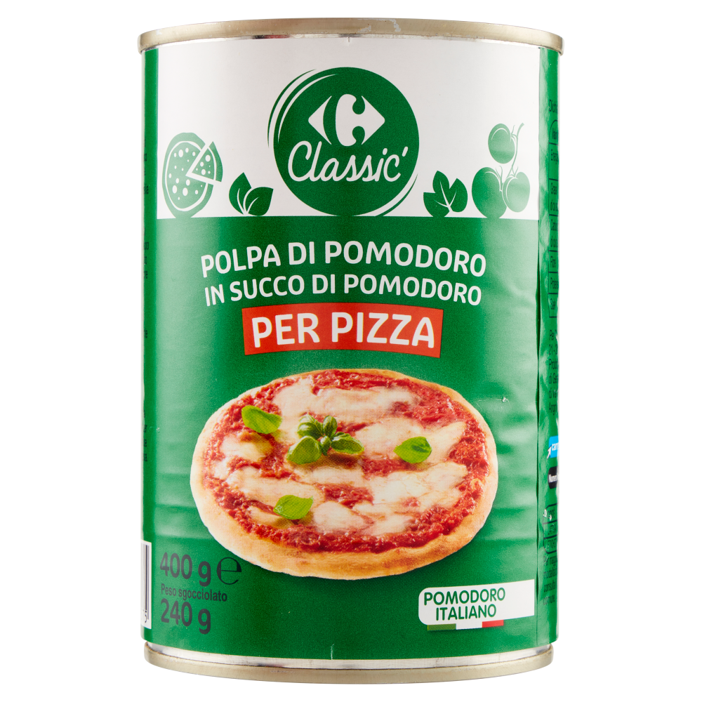 Carrefour Classic Polpa di Pomodoro in Succo di Pomodoro per Pizza 400 g