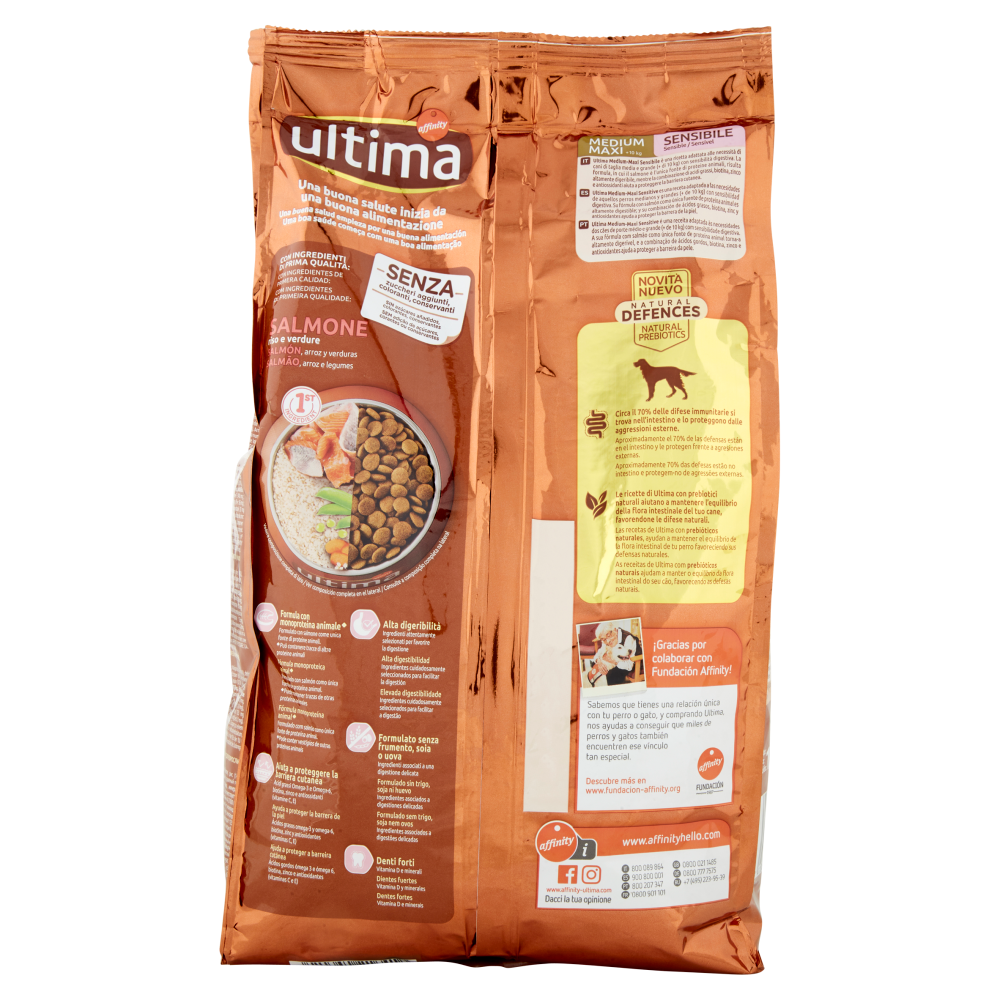 Ultima Dog Medium/Max +10 kg Sensibile Salmone 1,5 kg