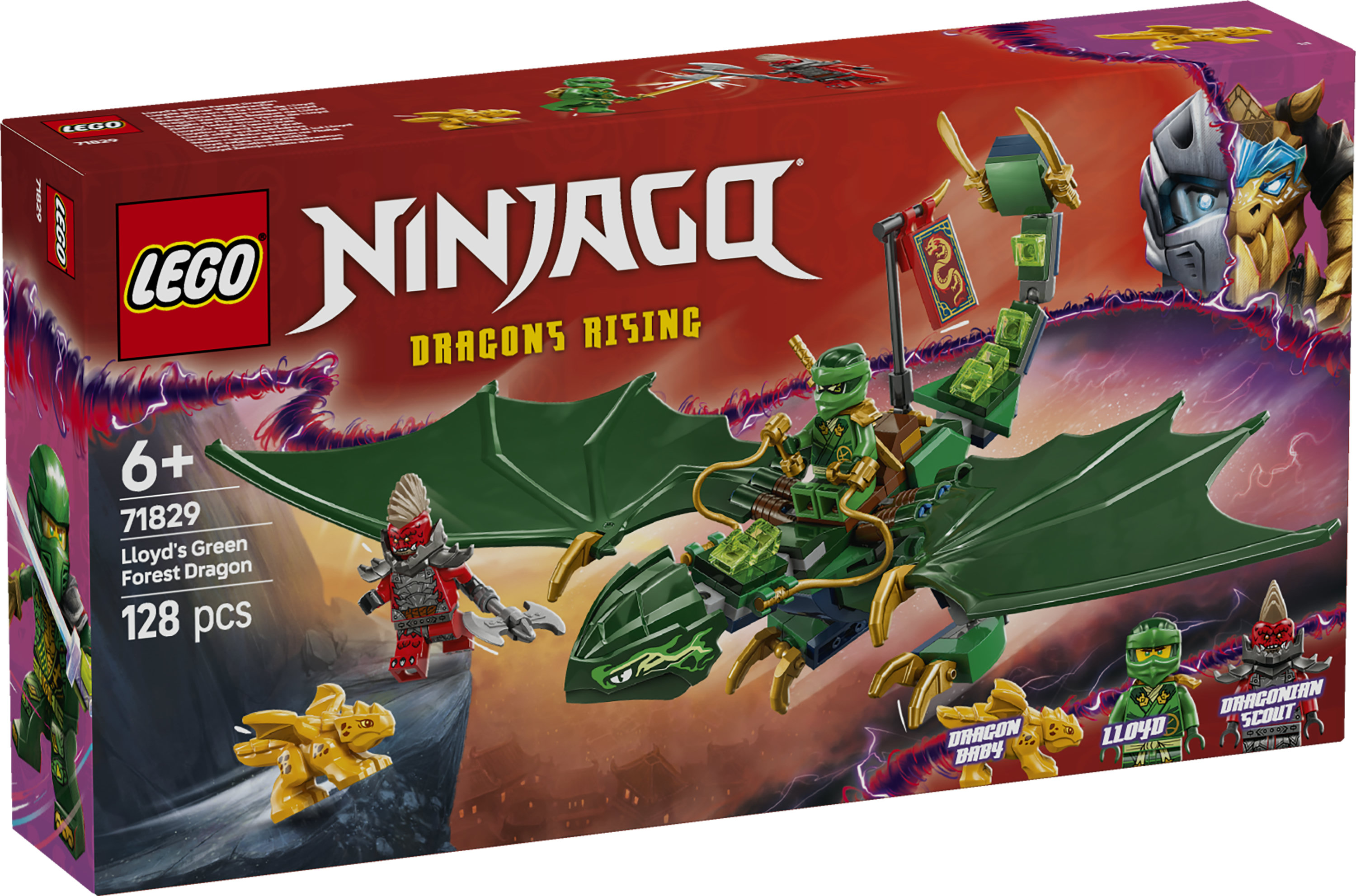 LEGO NINJAGO Drago della Foresta Verde di Lloyd - Giocattolo Snodabile da Costruire con 2 Minifigure e Armi, Giochi Bambini 6+