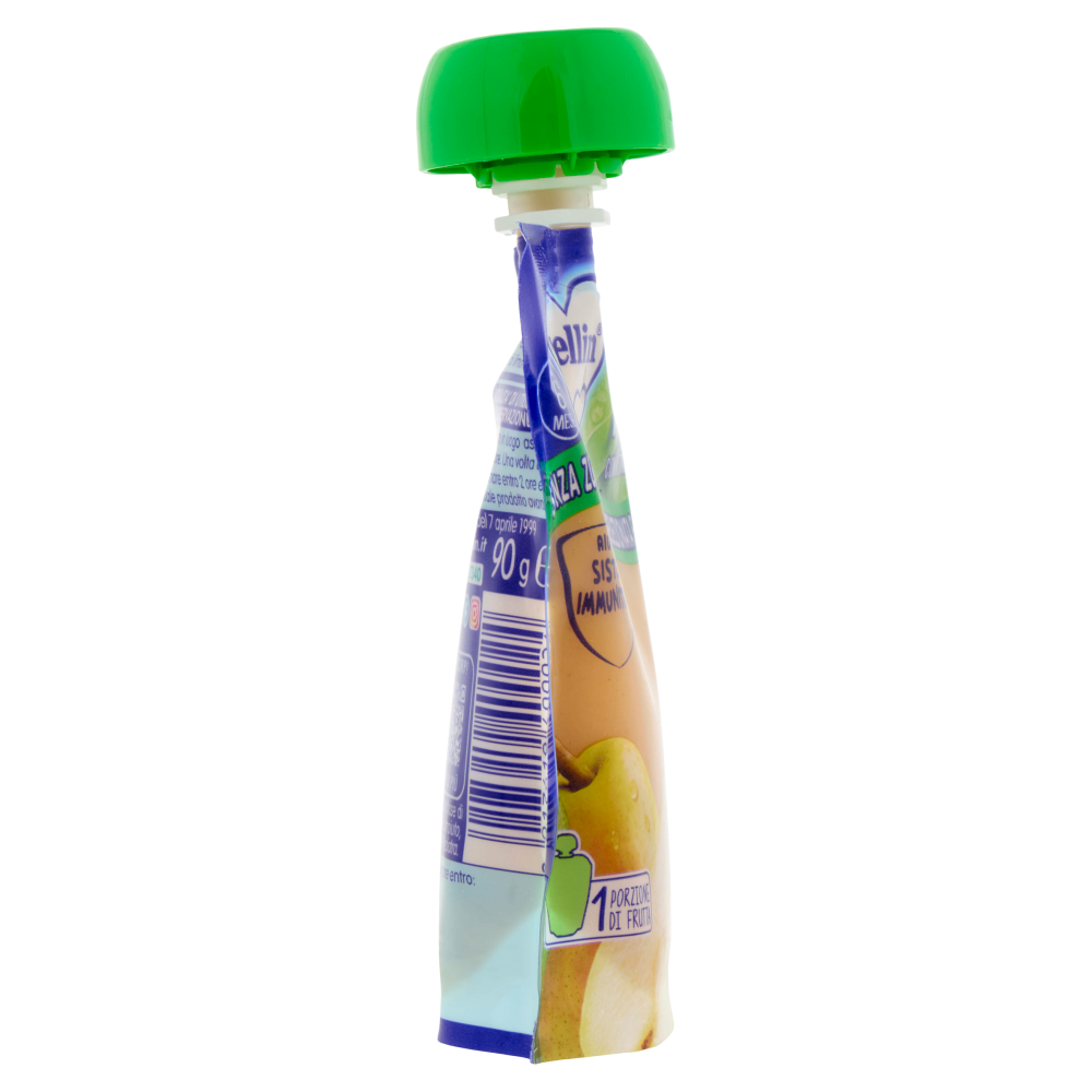 MELLIN Merenda di Frutta 100% con Vitamina C, Pera, a partire dal 6° mese, Pouch 90 g