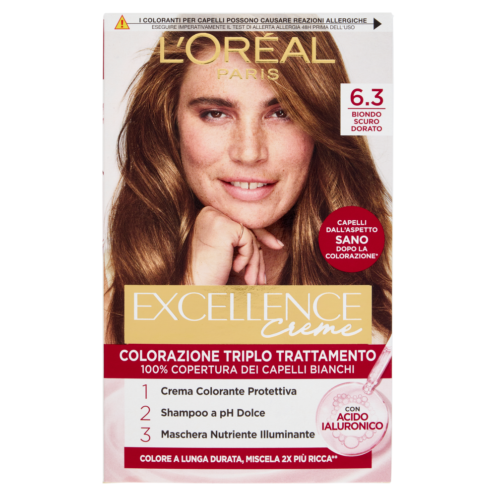 L'Or&eacute;al Paris Excellence Creme Colorazione Triplo Trattamento 6.3 Biondo Scuro Dorato