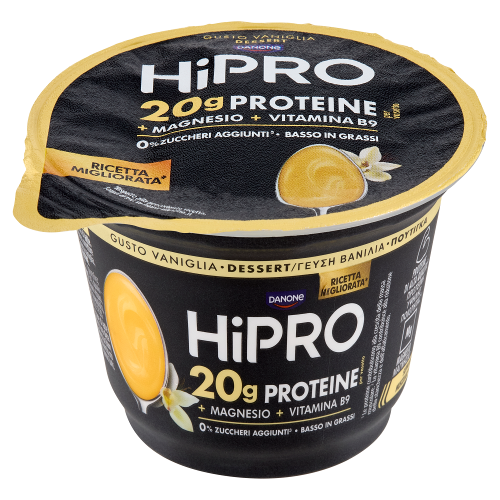 HiPRO Pudding, Budino alla Vaniglia, 20g Proteine, Dessert Basso in Grassi, con Magnesio&Vit B9,200g