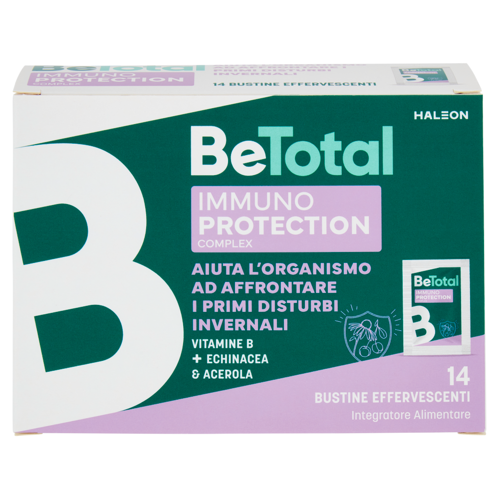 BeTotal Immuno Protection Vitamina B, Echinacea, Acerola, Supporto per Difese Immunitarie 14 Bst 49g
