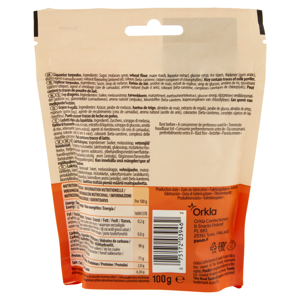 Panda Liquorice Torpedos 100 g