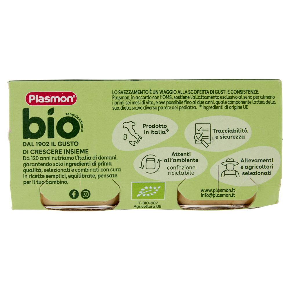 Plasmon semplicemente bio pollo con fagiolini e zucchine 2 x 80 g