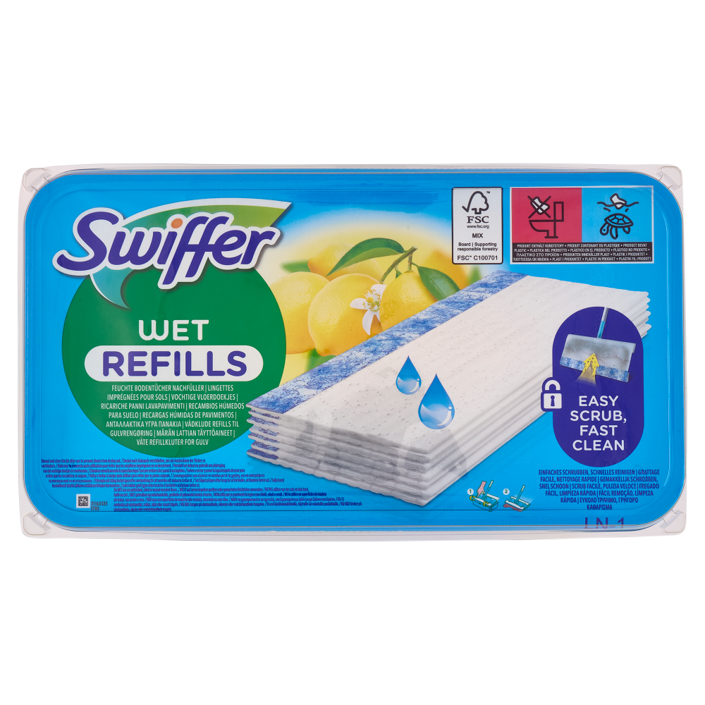 Swiffer Wet Panni Umidi Lavapavimenti Citrus Fresh - Ricarica 24 Salviette