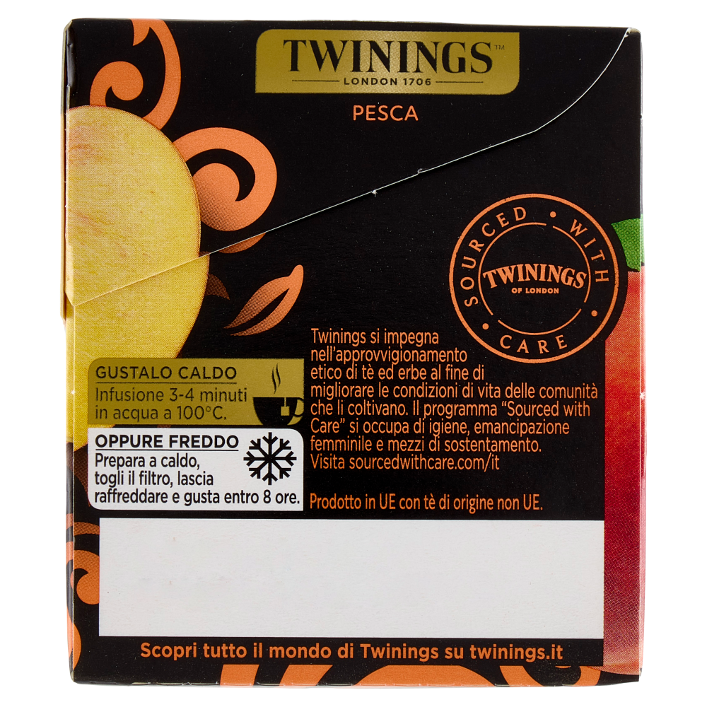 Twinings Pesca Tè Nero aromatizzato 25 filtri The 50 g