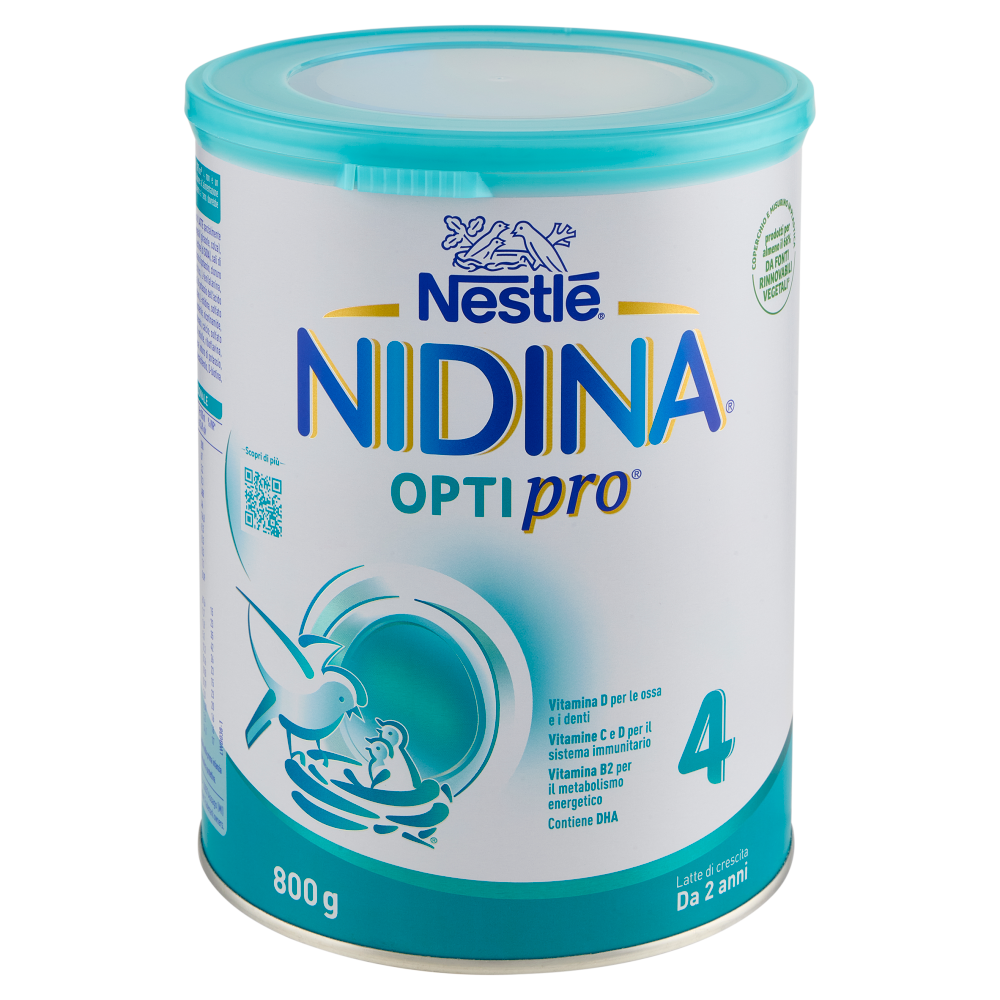 NESTLÉ NIDINA Optipro 4 Latte di crescita in polvere per bambini da 2 anni Latta 800g