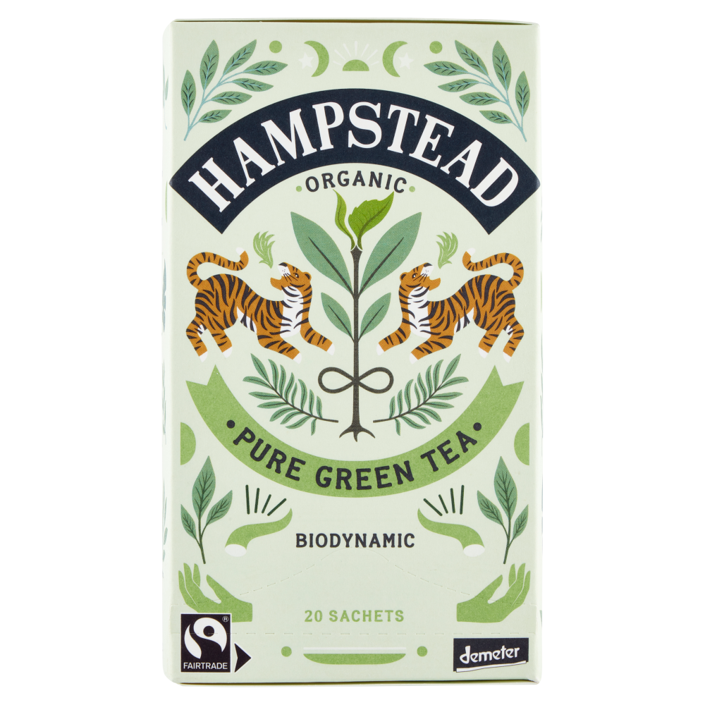 Hampstead Organic Pure Green Tea Biodynamic 20 Sachets 40 g