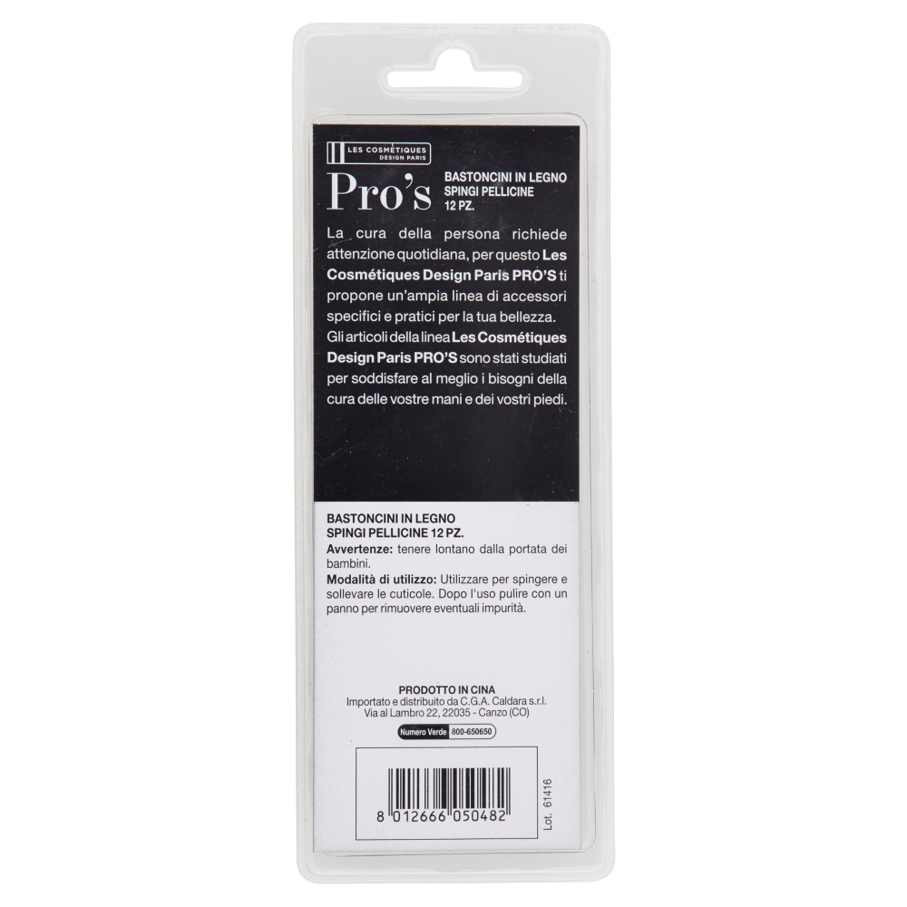 Pro's Bastoncini in Legno Spingi Pellicine 12 pz