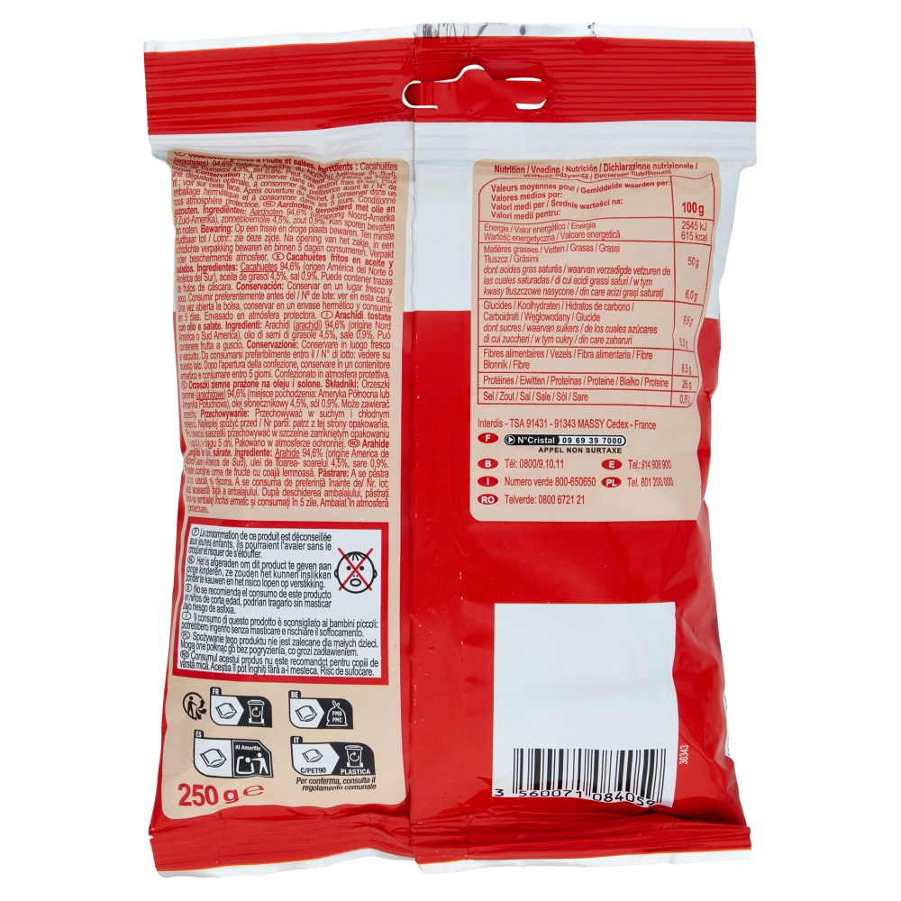 Carrefour Classic Cacahuètes Grillées Salées 250 g