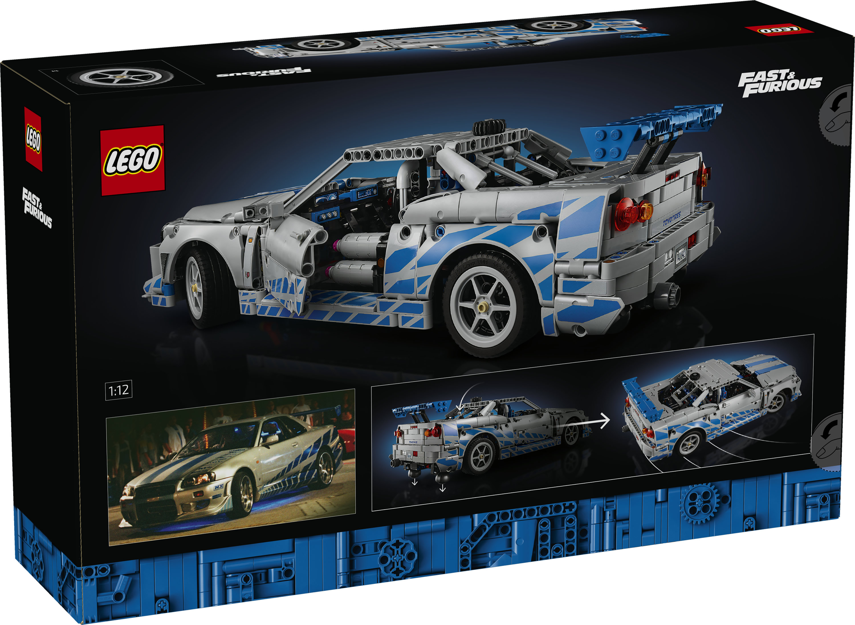 LEGO Technic 42210 Auto Nissan Skyline GT-R (R34) 2 Fast 2 Furious, Modellino da Costruire per Adulti con Funzione Derapata