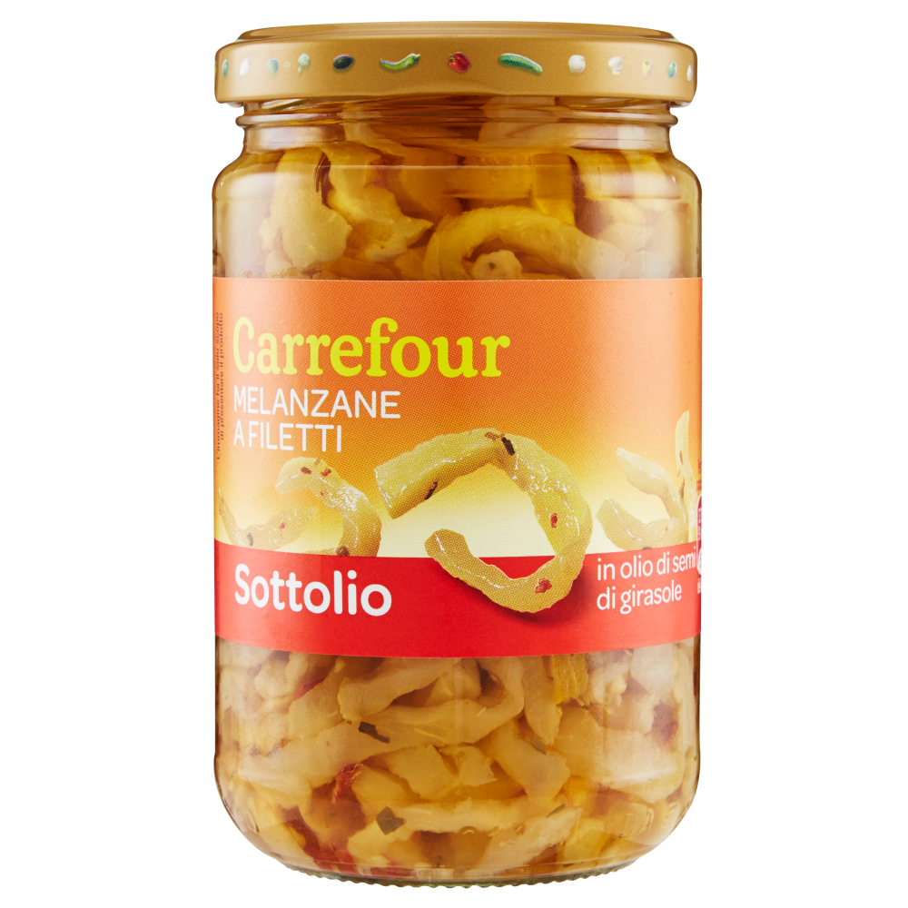 Carrefour Sottolio Melanzane a Filetti in olio di semi di girasole 280 g