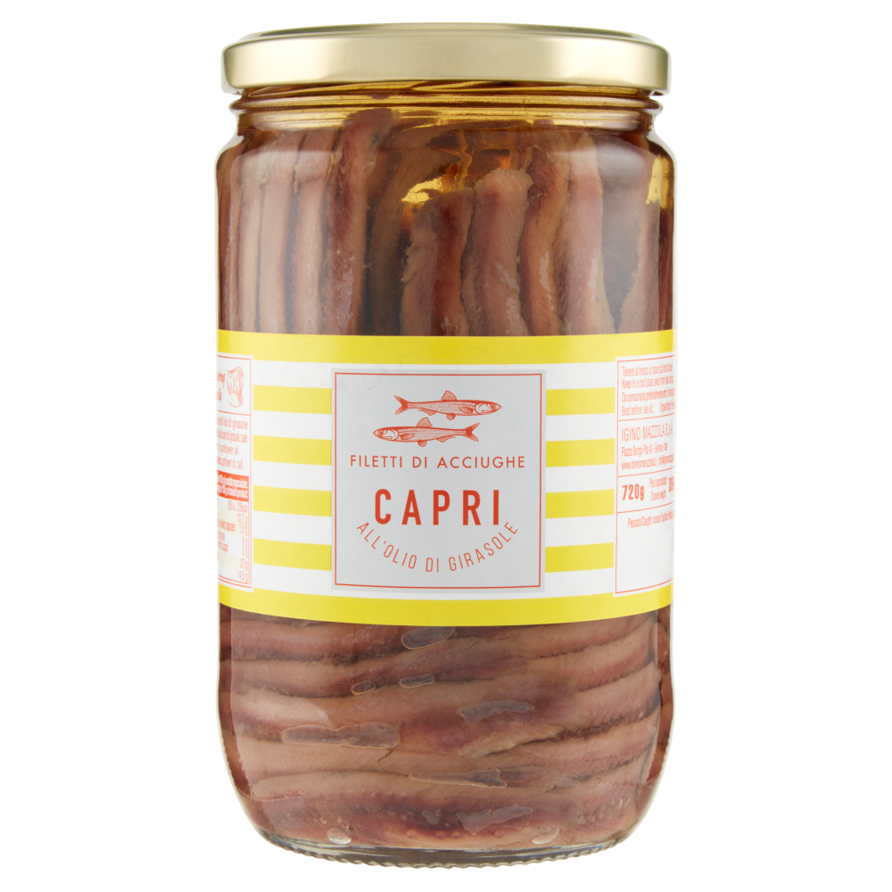 Capri Filetti di Acciughe all'Olio di Girasole 720 g