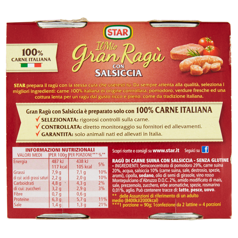 Star Il Mio Gran Ragù con Salsiccia 2 x 180 g